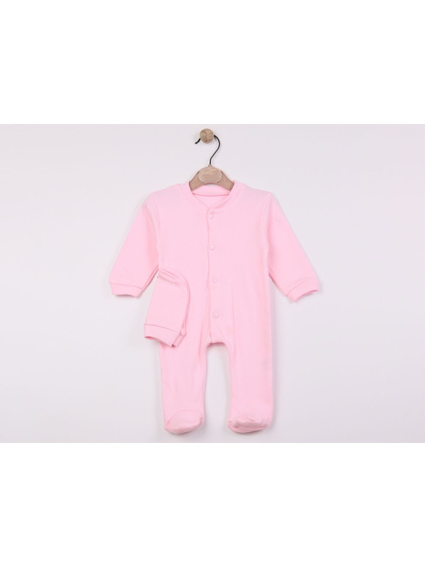 Kız Bebek Şapkalı Patikli Pembe Tulum