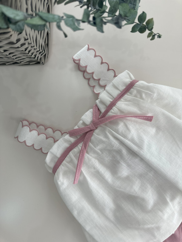 Kız Bebek Askılı Nakışlı Takım