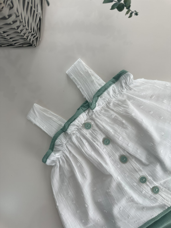 Kız Bebek Askılı Şortlu Takım