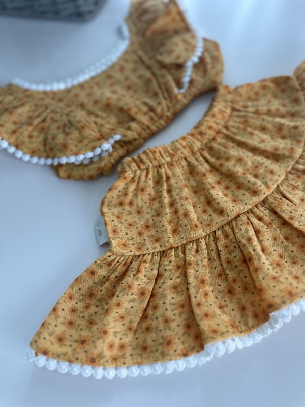 Kız Bebek 2'li Çiçekli Müslin Takım