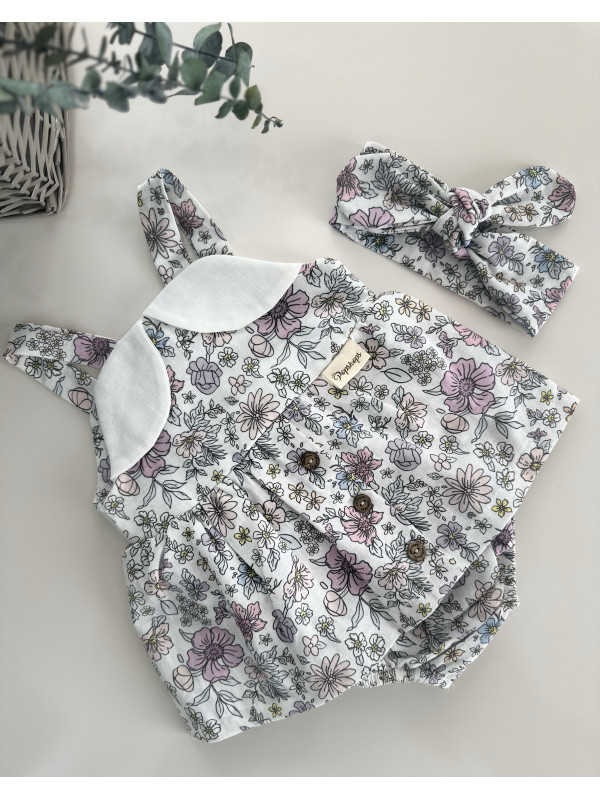 Kız Bebek Çiçek Desenli Romper