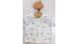 Kız Bebek Lale Desenli Beyaz Pijama Takımı