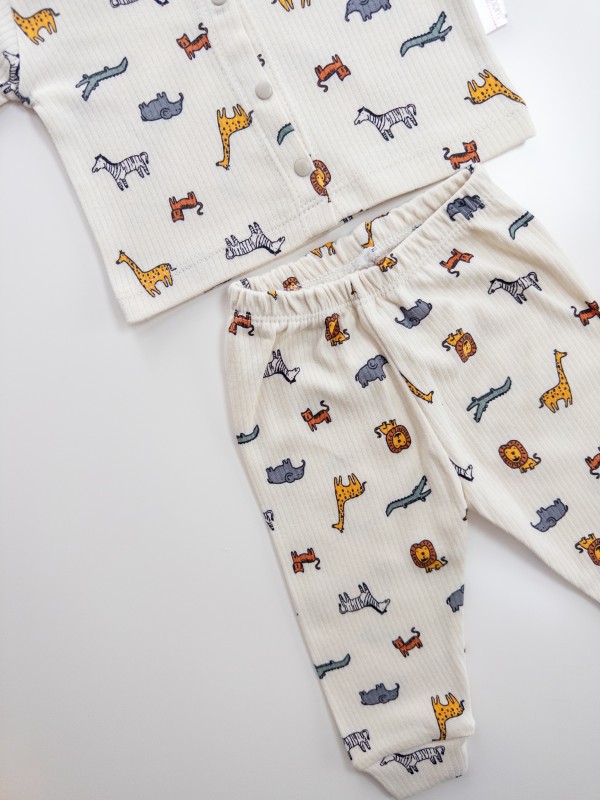 Erkek Bebek Hayvan Desenli Pijama Takımı