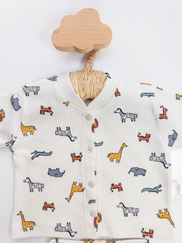 Erkek Bebek Hayvan Desenli Pijama Takımı