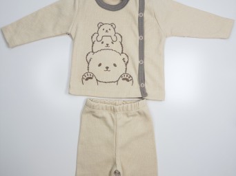 Ayıcık Ailesi Desenli Pijama Takımı