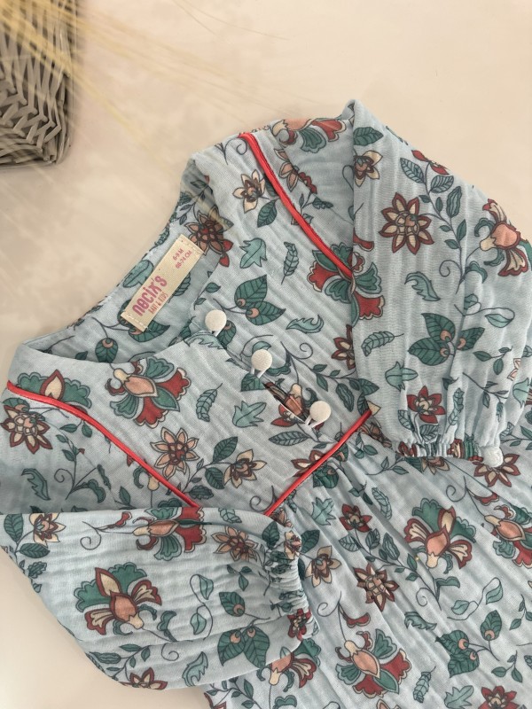 Kız Bebek Ethnic Desen Müslin Elbise