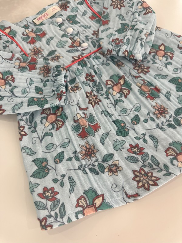 Kız Bebek Ethnic Desen Müslin Elbise